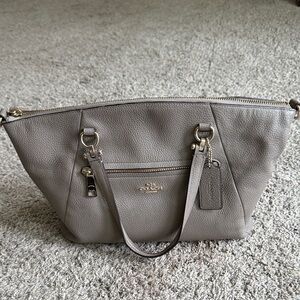Coach Gray Leather Shoulder Bag